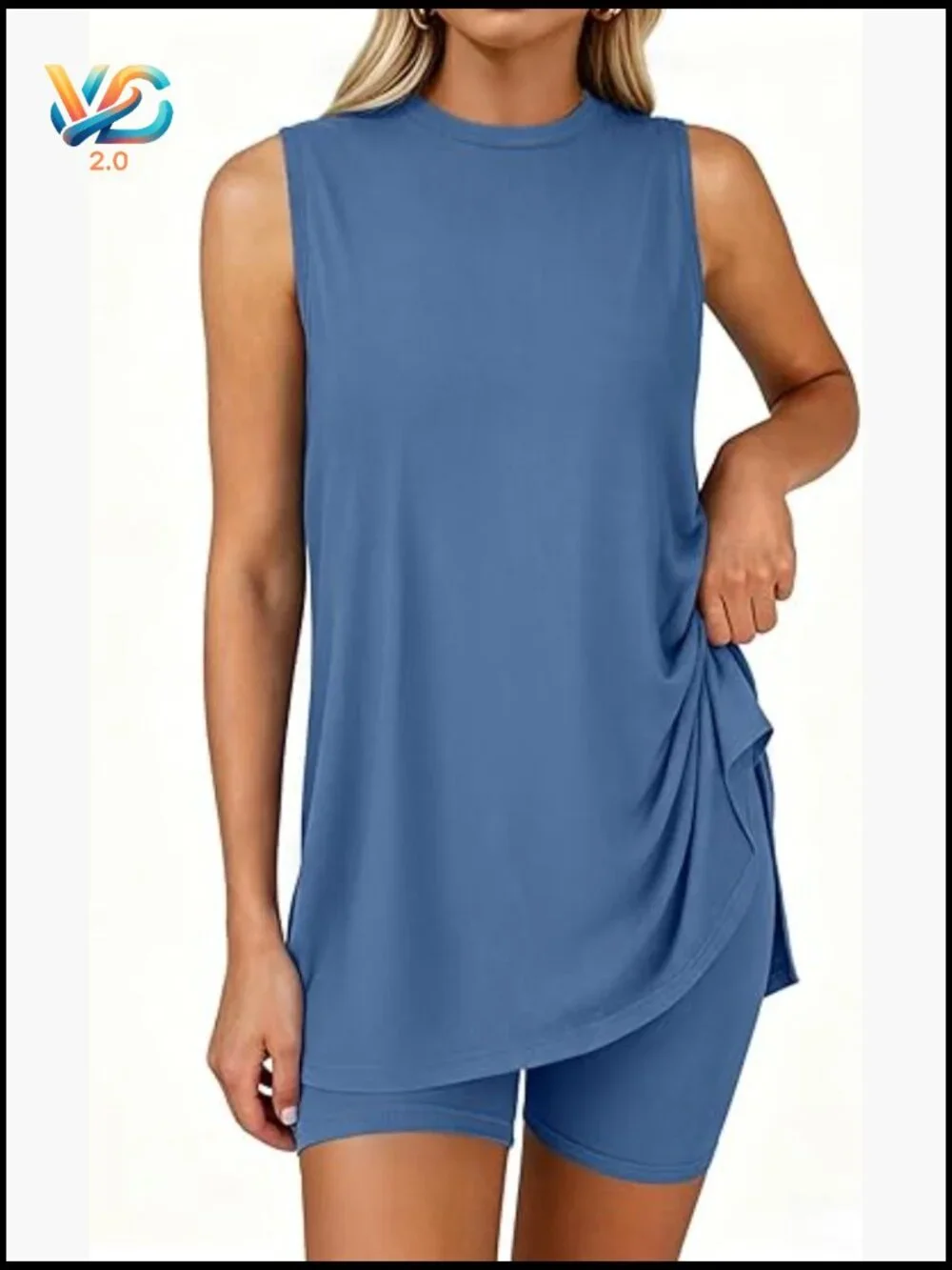 2 Piece Short Sets for Women Summer Lounge Travel Matching Outfits Sleeveless